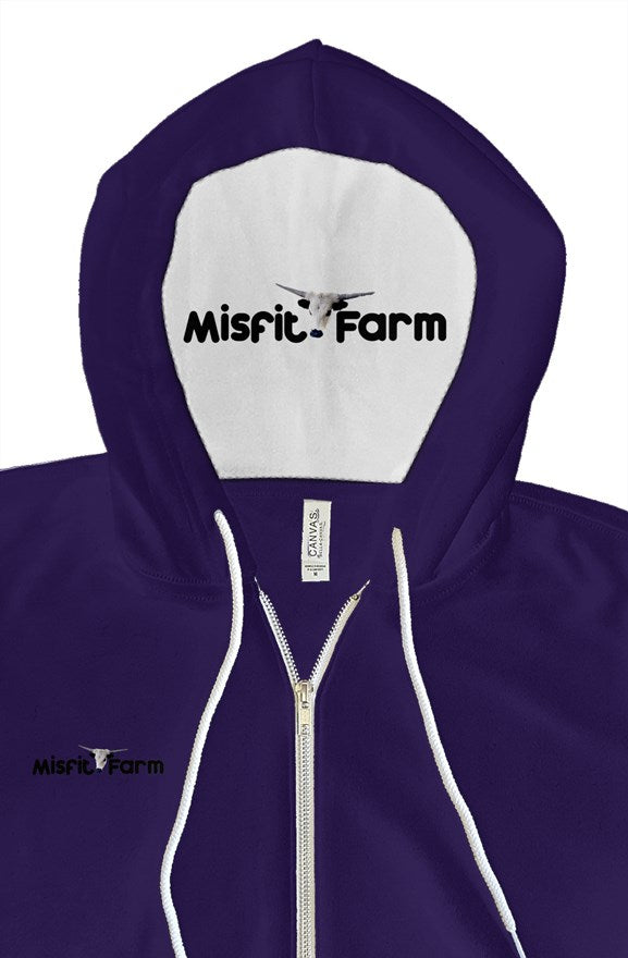 The Misfit Farm bella canvas zip hoody